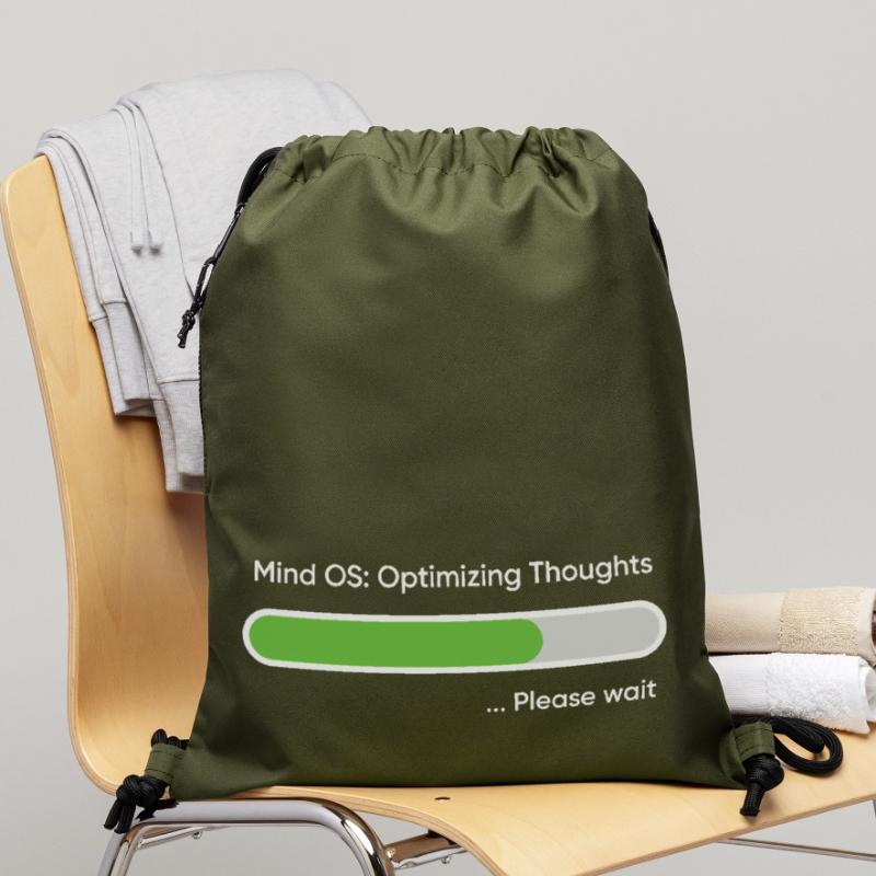 Mind OS Optimizing Thoughts... Please Wait Gymsac made from recycled material