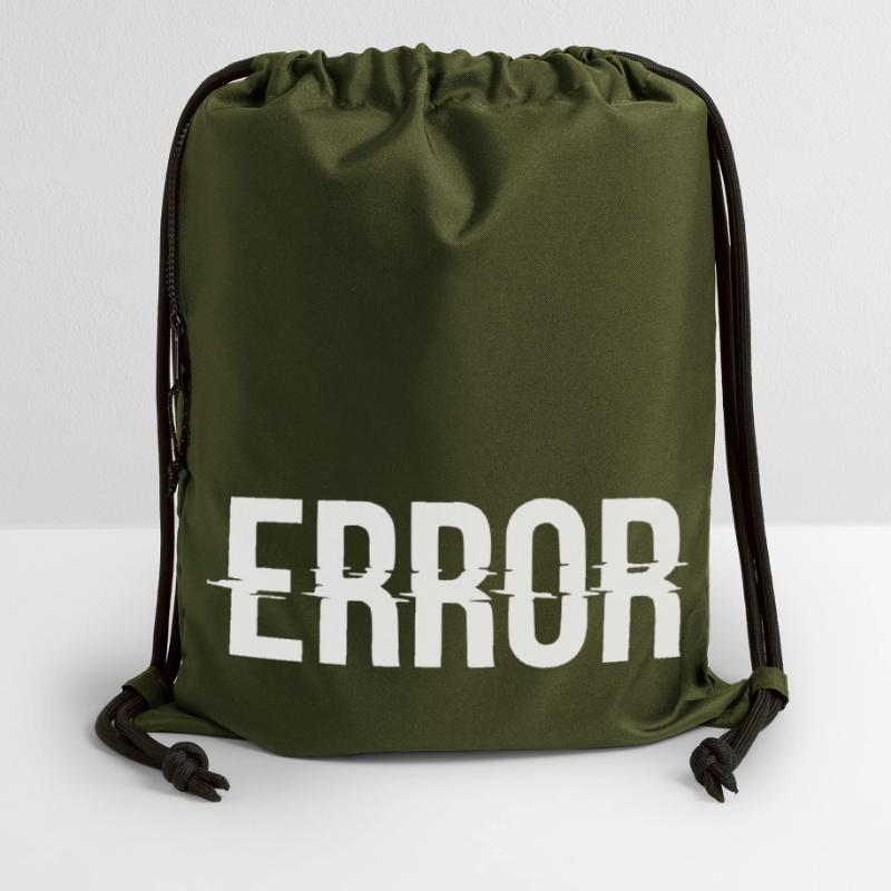 Error Error Message with Glitch Lettering Gymsac made from recycled material