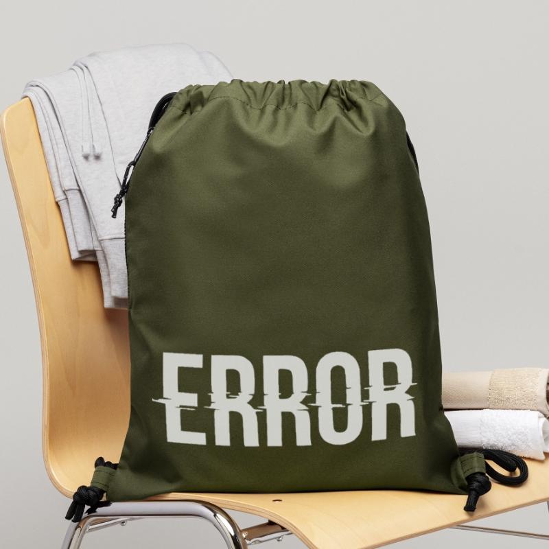 Error Error Message with Glitch Lettering Gymsac made from recycled material