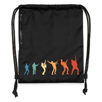 Evolution Rock Music Rock Guitarist - Gymsac made from recycled material - black - Front