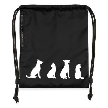Cats and Dogs Drawing - Gymsac made from recycled material - military green - Front