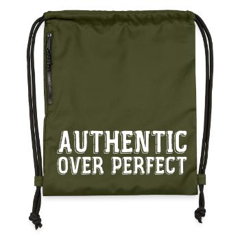 Authentic rather than perfect - Gymsac made from recycled material - military green - Front