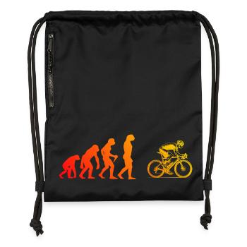 Puristisches Roadbike Thema - Turnbeutel aus Recycling-Material - Schwarz - Vorne