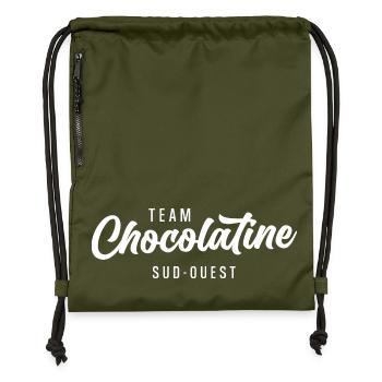 Team Chocolatine Sud-Ouest Bordeaux Toulouse - Turnbeutel aus Recycling-Material - military Green - Vorne