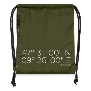 coordonnées Arbon Canton de Thurgovie - Sac à cordon en polyester recyclé - military green - Devant