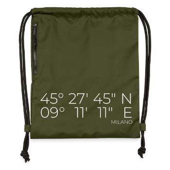 coordinates Milano, Italy - Gymsac made from recycled material - military green - Front