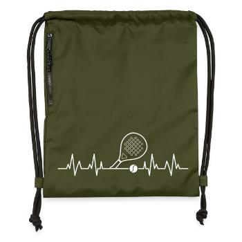 Battement de cœur en padel - Sac à cordon en polyester recyclé - military green - Devant