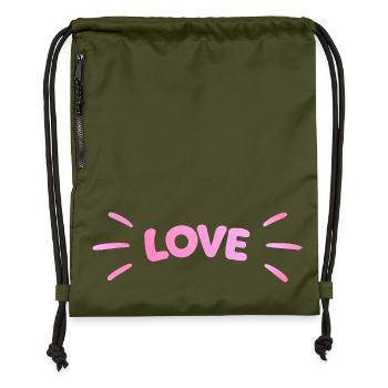 Love Pink Luminous - Turnbeutel aus Recycling-Material - military Green - Vorne