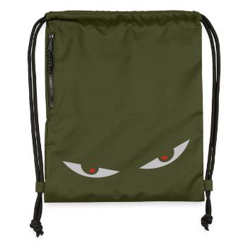comic eyes smiley augen - Gymsac made from recycled material - military green - Front