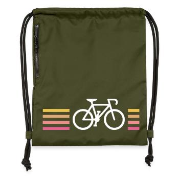 White Sport Bike - Gymsac made from recycled material - military green - Front