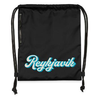 Reykjavik Neon Script - Gymsac made from recycled material - black - Front