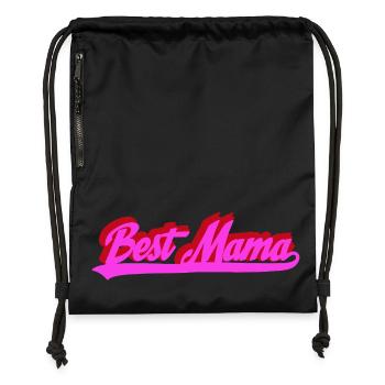 Meilleure typographie rétro Bold de Mama - Sac à cordon en polyester recyclé - noir - Devant