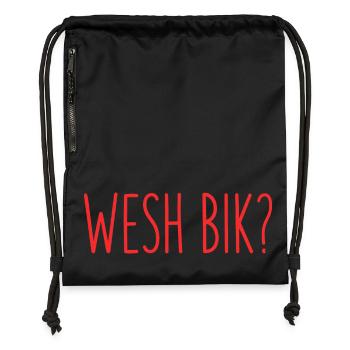 Wesh Bik Humour Arabe Argot Algérien - Sac à cordon en polyester recyclé - noir - Devant