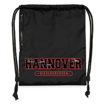 Profil de Hanovre en Basse-Saxe - Sac à cordon en polyester recyclé - noir - Devant