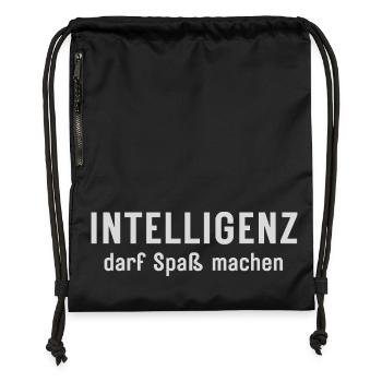 L’intelligence peut être amusante Conception d’affirmations - Sac à cordon en polyester recyclé - military green - Devant