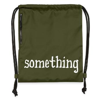 something - something - white - Gymsac made from recycled material - military green - Front
