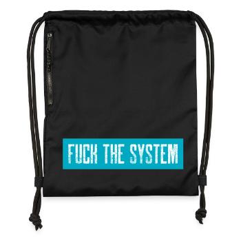 Fuck le système - Sac à cordon en polyester recyclé - noir - Devant