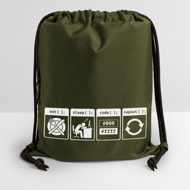 Eat Sleep Code Repeat – Coder Workflow Design Turnbeutel aus Recycling-Material