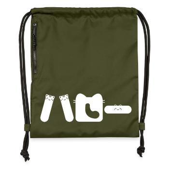 Bonjour Chat en japonais - Sac à cordon en polyester recyclé - military green - Devant