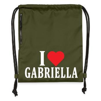 t-shirt I love Gabriella t-shirt gift idea - Gymsac made from recycled material - military green - Front