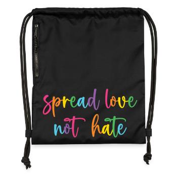 Pride Month - Spread Love Not Hate - Gymsac made from recycled material - black - Front
