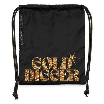 Gold Digger Glitzer Text - Turnbeutel aus Recycling-Material - Schwarz - Vorne