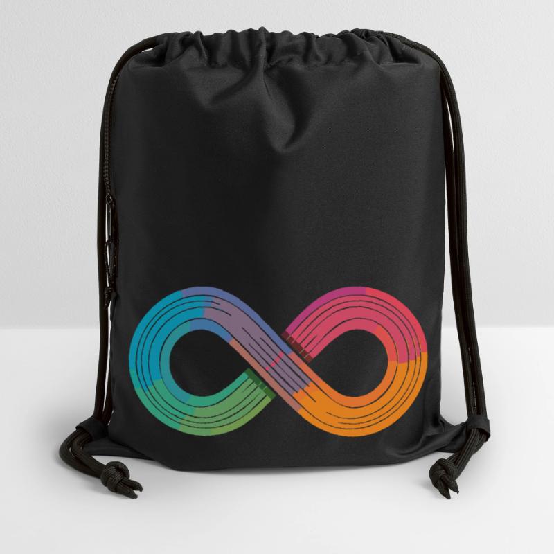 Unendlicher Regenbogen oder doch einfach nur Flow? Turnbeutel aus Recycling-Material