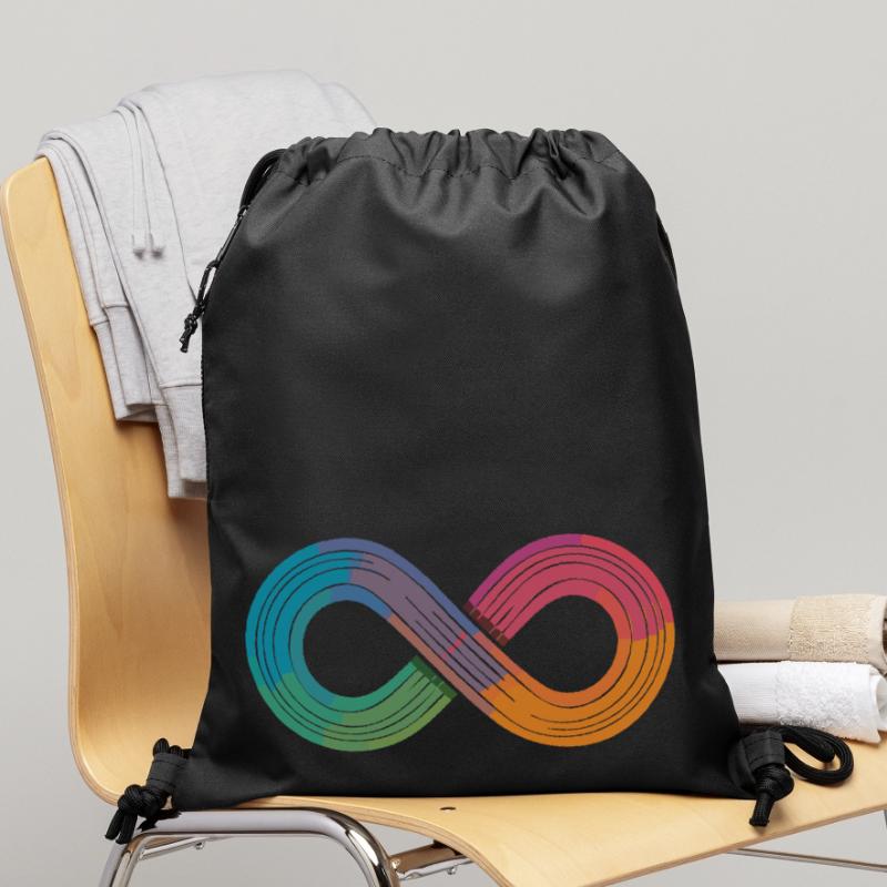 Unendlicher Regenbogen oder doch einfach nur Flow? Turnbeutel aus Recycling-Material