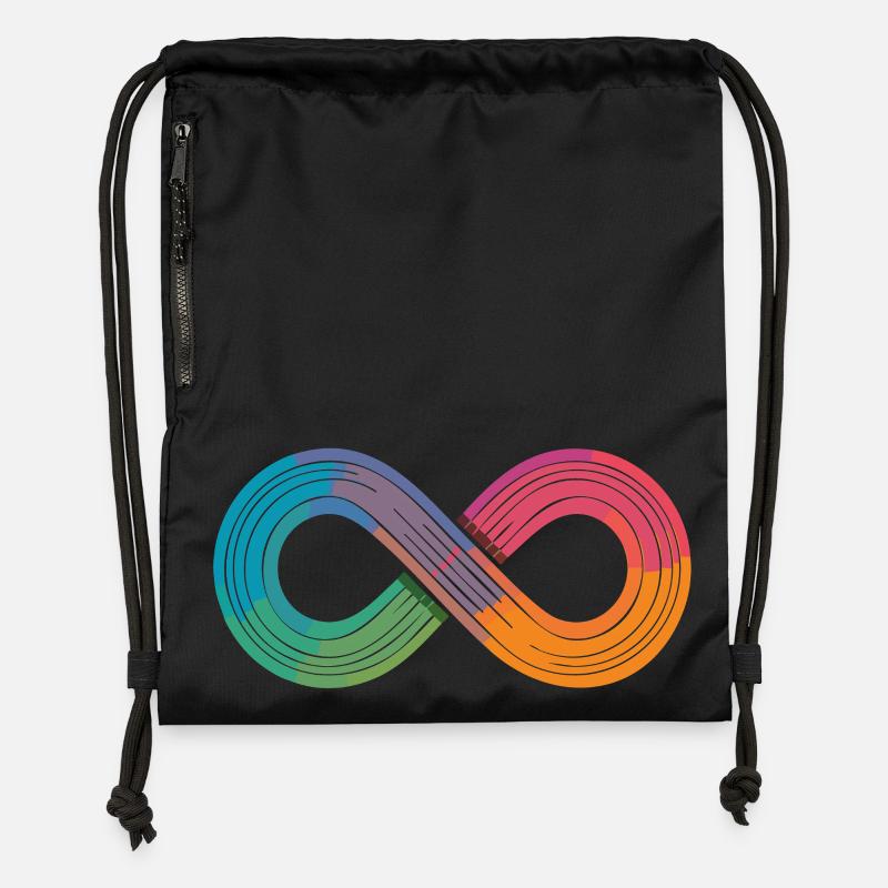 Infinite rainbow or just flow? - Gymsac made from recycled material - black