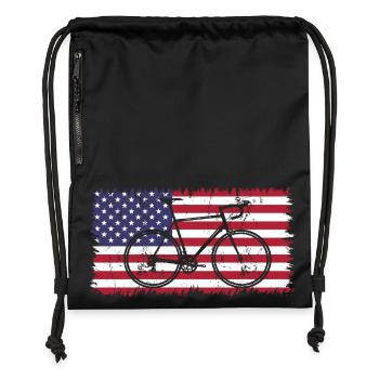 Cycling USA - Sac à cordon en polyester recyclé - noir - Devant