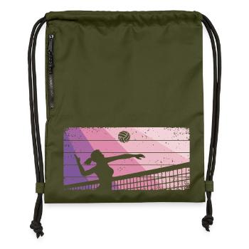 Joueuse de volley-ball de beach-volley féminin - Sac à cordon en polyester recyclé - military green - Devant