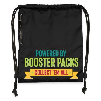 Powered By Booster Packs Collect Em All Card - Gymsac made from recycled material - black - Front