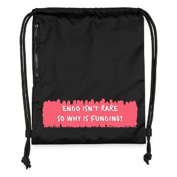 Endo Isn’t Rare So Why Is Funding Quote - Gymsac made from recycled material - black - Front