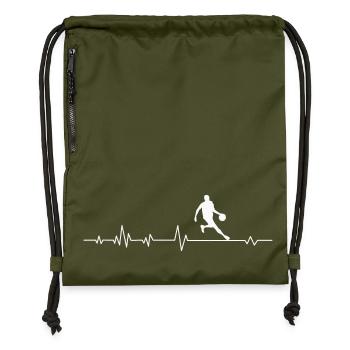 Joueur de basket-ball - Sac à cordon en polyester recyclé - military green - Devant
