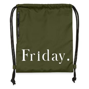 Friday - Gymsac made from recycled material - military green - Front