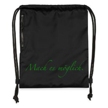 Concrétisez votre projet - Sac à cordon en polyester recyclé - noir - Devant
