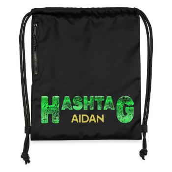 Geschenk für Aidan - Turnbeutel aus Recycling-Material - Schwarz - Vorne