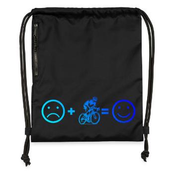 Klare Roadbike Botschaft - Turnbeutel aus Recycling-Material - Schwarz - Vorne
