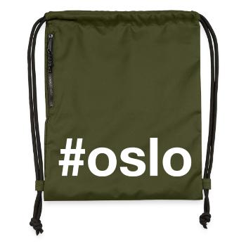 OSLO Norvège Norwegen Hashtag - Sac à cordon en polyester recyclé - military green - Devant