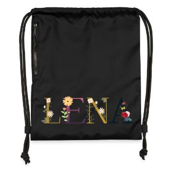 Lena - Turnbeutel aus Recycling-Material - Schwarz - Vorne