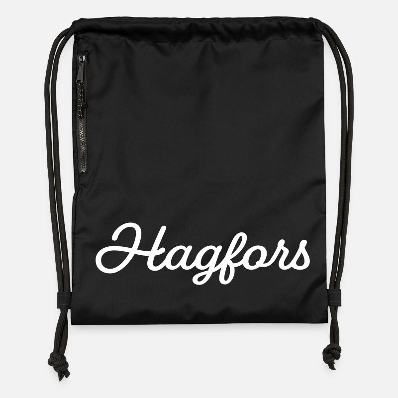 Hagfors blanc - Sac à cordon en polyester recyclé - noir