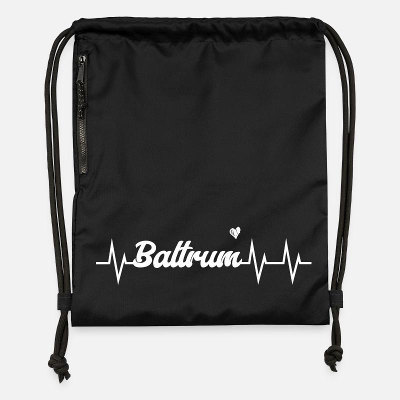 Battement de cœur Baltrum - Sac à cordon en polyester recyclé - noir