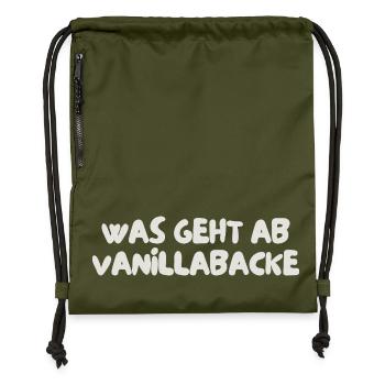 was geht ab vanillabacke - Turnbeutel aus Recycling-Material - military Green - Vorne