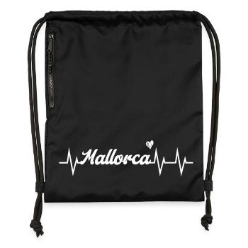 Heartbeat Mallorca - Turnbeutel aus Recycling-Material - Schwarz - Vorne