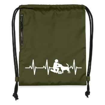 Veterinär Strichmännchen Herzlinie - Turnbeutel aus Recycling-Material - military Green - Vorne