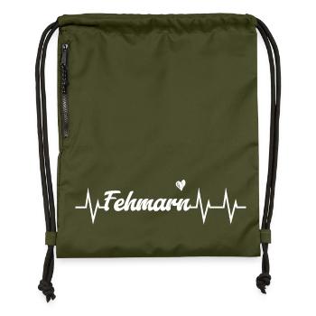 Heartbeat Fehmarn - Turnbeutel aus Recycling-Material - military Green - Vorne