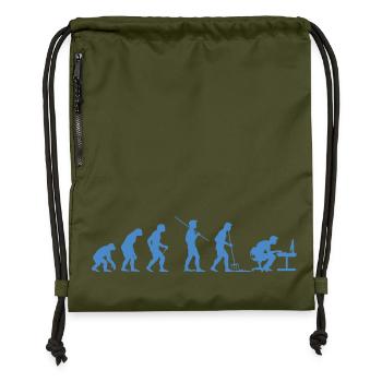 Programmer Evolution Computer Scientist Developer - Gymsac made from recycled material - military green - Front