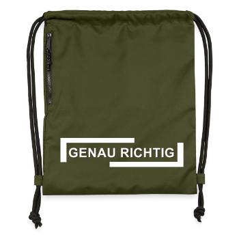 Abstract Play of Colors Motif - Gymsac made from recycled material - military green - Front