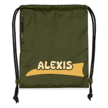 Geschenk für Alexis - Turnbeutel aus Recycling-Material - military Green - Vorne