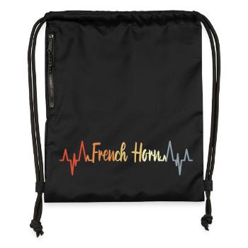 Retro Horn Heartbeat - Gymsac made from recycled material - black - Front